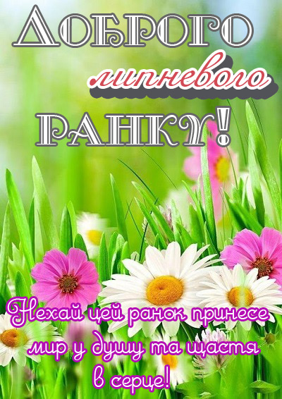 картинка доброго липневого ранку та гарного дня